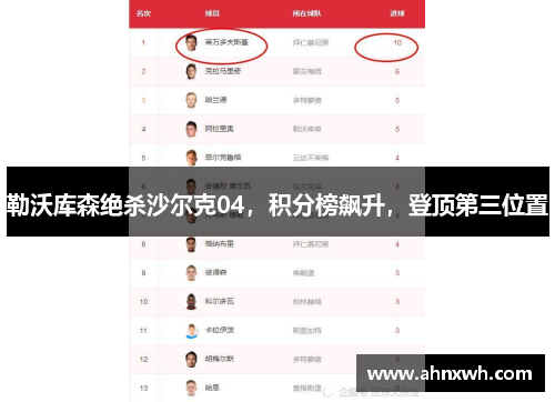 勒沃库森绝杀沙尔克04，积分榜飙升，登顶第三位置