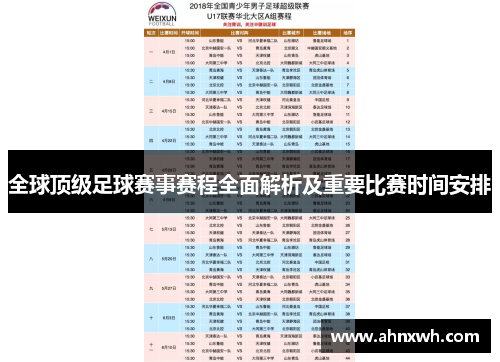 全球顶级足球赛事赛程全面解析及重要比赛时间安排